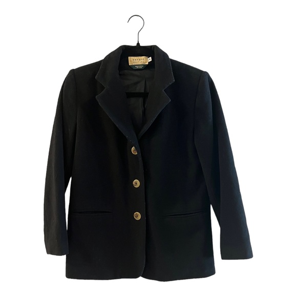 Benard Couture Jackets & Blazers - Benard Couture Black Button Up Blazer Wool Cashmere Luxury Pockets Warm 2P